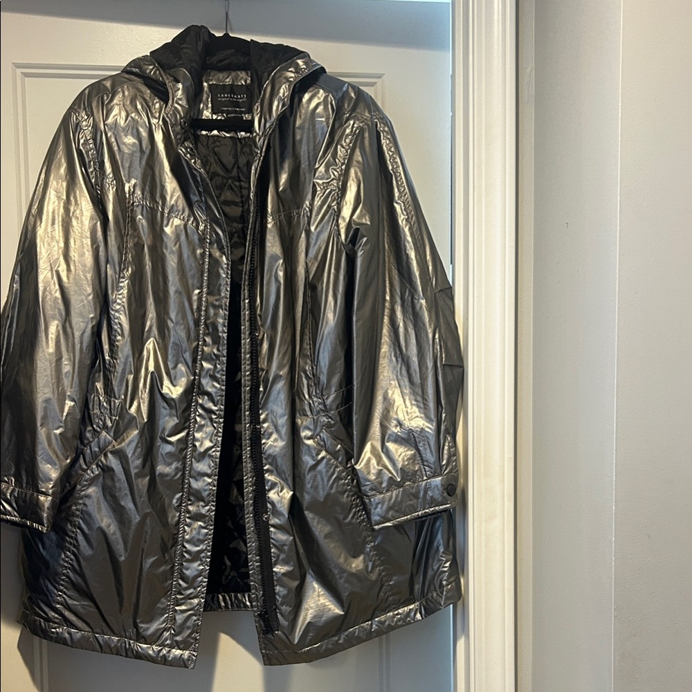 Sanctuary Street Style Silver Cold Weather Anorak Jacket XL Like New